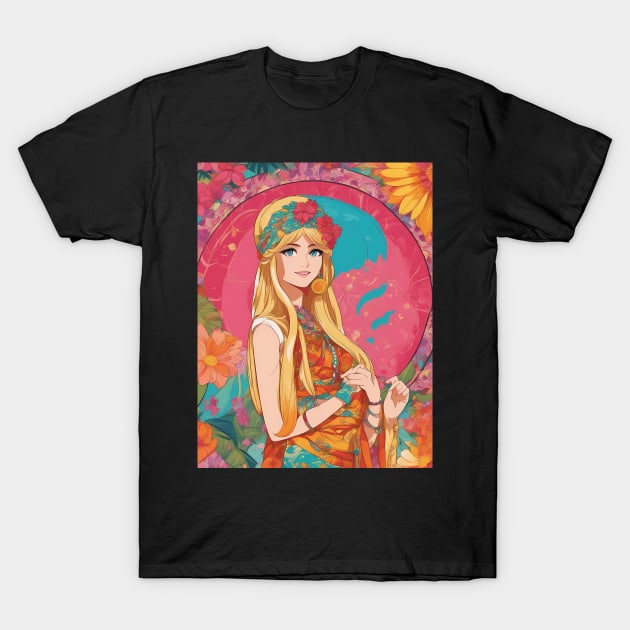 Anime Adventures  react anime girl bali style dress collorful T-Shirt by animegirlnft